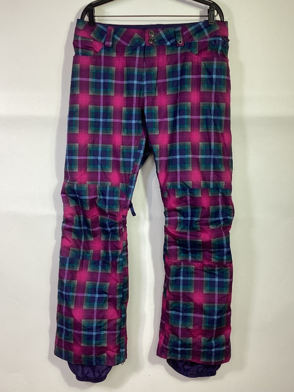 Burton Dryride Plaid Ski Snowboard Velcro Adjust Waist Pants Womens Sz M